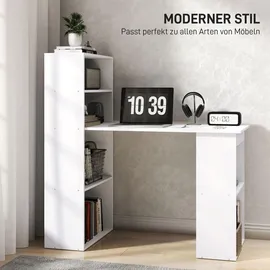 Homcom Schreibtisch Esstisch mit Regal Computertisch Arbeitstisch Laptoptisch