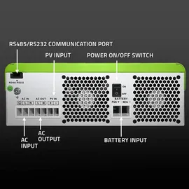 Qoltec Hybrid Off-Grid Solar Wechselrichter 3500W 24V MPPT BMS WLAN