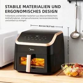 Midea Heißluftfritteuse MF-CY85K schwarz/roségold