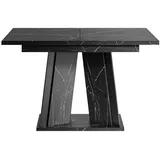 Mirjan24 Esstisch, Schwarz, Holzwerkstoff, Marmor Optik, Rechteckig,Rechteckig, 120x75x80 cm Esszimmer, Tische, Esstische