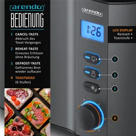 Arendo MANHA Toaster Grau