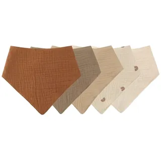 ISAKEN Baby Dreieckstuch Lätzchen, 5 Stück Sabberlätzchen, Weiche & Absorbierende Musselin Halstücher Sabberlätzchen mit 2 Verstellbares Druckknopf Lätzchen für Jungen Mädchen Neugeboren