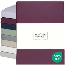 sch√ñner wohnen-kollektion Spannbettlaken Mischgewebe 150 x 200 cm Beere 1 St.