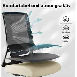 Wiltec Ergonomischer Bürostuhl Netzstoff