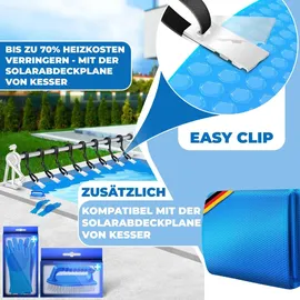 Kesser Pool Aufroller Premium Aufrollsystem 1,05m - 6,15 m für Solarplane mobiles Aufrollvorrichtung für Poolplane & Abdeckung inkl. Bänder, witterungsbeständiges Material