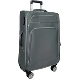 MTB My Travel Bag 3090 Stoffkoffer 4-Rollen Trolley Koffer Reisekoffer Tasche Reisetasche Leicht Grau Handgepäck