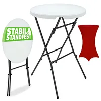 CASARIA Casaria® Stehtisch mit Husse Bordeaux-Rot 72 cm Set
