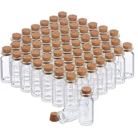 Relaxdays Relaxdays, Glasfläschchen mit Korken, 60 Stück, Mini Fläschchen für Öl, Gewürze, Kräuter, Sand, 10 ml, Deko, Glas