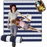 newsbirds Outdoor Picknickdecke 200x200cm, Stranddecke Sandfrei, Tragbare Waschbar Strandunterlage Picknickdecke für Trocken Strand, BBQ, Picknick, Wandern, Reisen Campingdecke, blau