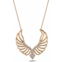 dKeniz Kette mit Anhänger 925 Sterling Silber rosévergoldet