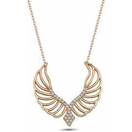dKeniz Kette mit Anhänger 925 Sterling Silber rosévergoldet