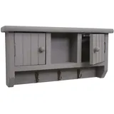 Décoshop26 - Wandmontierter Eingangsschrank mit Türen und Ablage aus massivem grauem Holz 04_0002453