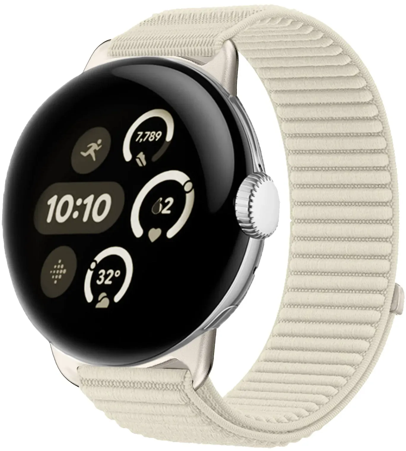 Strap-it Google Pixel Watch 4 (41mm) Armband Nylon für Google Pixel Watch 4  - 41mm - Polarstern - Klettverschluss