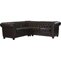 Home Affaire Chesterfield-Sofa »Rysum L-Form«, Chesterfield-Optik, gleichschenklig braun