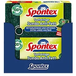 Spontex Jumbo Anti-Fett Schwamm Scheueschwamm 15 x 4,5 x 8 cm Grün Gelb
