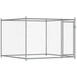 vidaXL Hundezwinger mit Tür 2 x 2 x 1,5 m Stahl Grau