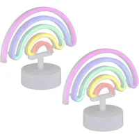 GLOBO 2x LED Tischleuchte, Regenbogen, weiß, Neonleuchte, H 19,5