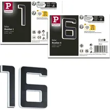 Paulmann Bundle Solar LED Hausnummernleuchte Nummer 16 - Schwarz