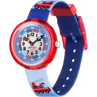 Flik Flak FBNP160 Jungen-Uhr Firetruck Analog Quarz Textil-Armband