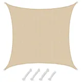 AMANKA HDPE Sonnensegel Wasserdurchlässig - 5 x 5 m Viereckig Beige