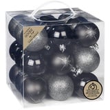 MAGIC by Inge Weihnachtskugeln Kunststoff 6cm 27er Set (Schwarz Mix)