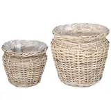 vidaXL Blumentopfkorb 2 x 30 x 30 x 30 cm Grau