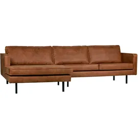 Woood Ecksofa Rodeo Lederoptik, moderne Chaiselongue links, cognacbraun, komfortabel gepolstert