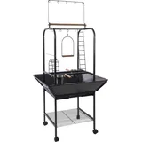 Flamingo Papageienkäfig – Vogelkäfig – 66x64x141 cm – mit Leiter, Schaukeln, Sitzstangen & Futternäpfen – mit Rollen & Auffangschürze Spielständer Wodan