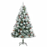 vidaXL Künstlicher Weihnachtsbaum Klappbar mit Zapfen Beeren 210 cm Modell 2