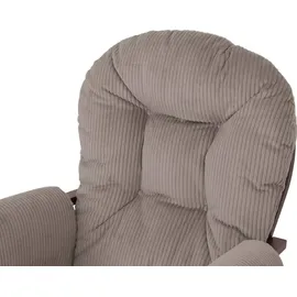 Mendler Relaxsessel HWC-C76 Cord 52 x 100 x 80 cm Hellgrau mit Hocker