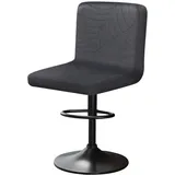 YINGAYOU Stuhlhussen für Barhocker mit Lehne Stretch Barhocker Stuhlhussen mit Blattmuster, Sehr Weich und Elastisch, Einfach Anzubringen Knitterfrei, Waschbar, Staubdicht (1, Grau)