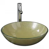 vidaXL Waschbecken Einhandmischer Gold