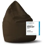 Lumaland Sitzsack Luxury XL Plus 85x65cm | Microvelours Beanbag extra weichem & robustem Stoff | Für Erwachsene & Kinder| Ideal geeignet für Kinderzimmer | Sessel & Stuhl Bean Bag [Braun]