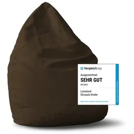 Lumaland Sitzsack Luxury XL Plus 85x65cm | Microvelours Beanbag extra weichem & robustem Stoff | Für Erwachsene & Kinder| Ideal geeignet für Kinderzimmer | Sessel & Stuhl Bean Bag [Braun]