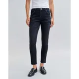 Opus Damen Slim | Slim Jeans Evita Mid Rise mit hohem Stretch-Anteil deep Black Washed, 42 L30 - 42W / 30L
