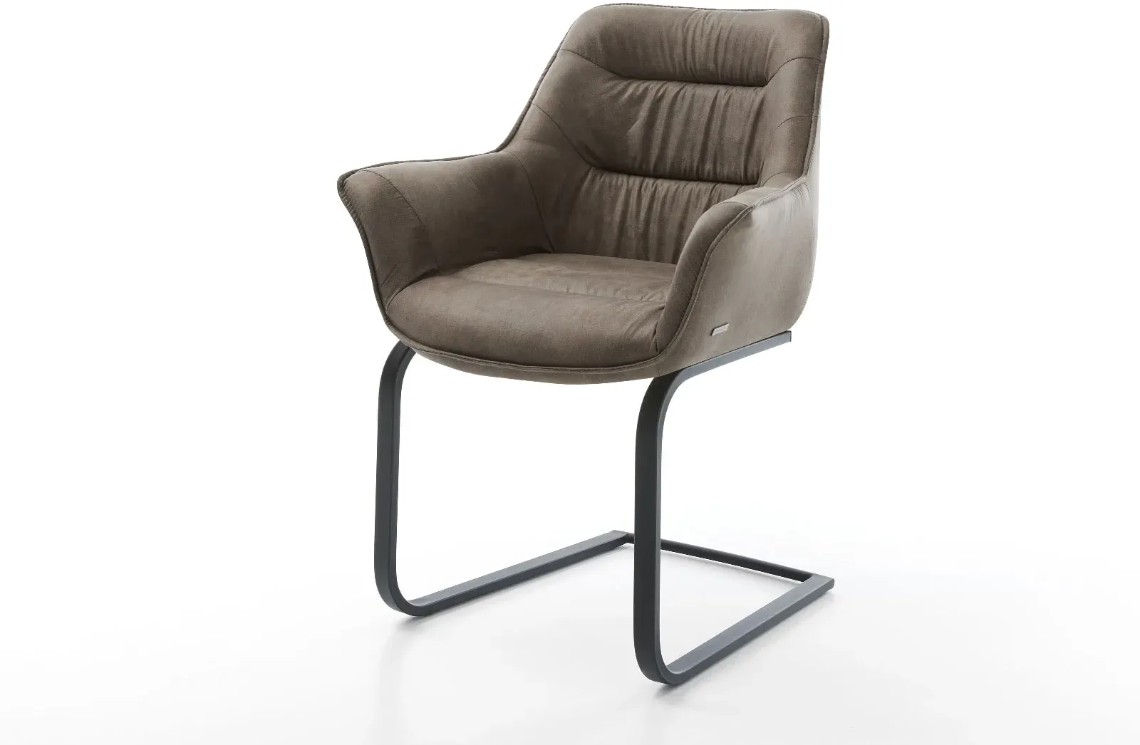 DELIFE Cantilever Kaira-Flex taupe vintage cantilever plat noir, Chaises de salle à manger