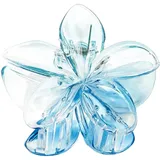 Blumen Haarklammer für Damen,Hawaiian Hair Claw Clip,Kunststoff Klauen Haarspangen Rutschfeste,Starker Halt,Krallenklammern Haarstyling-Zubehör für Strand Party Pool Urlaub,A,Blau E