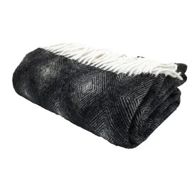 Glaeser home Wolldecke Plaid 100 x 200 cm Schwarz