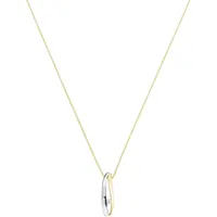 Goldkette LUIGI MERANO "Anhänger mit Brillant, Gelbgold 585", gold (goldfarbig, silberfarbig, bicolor), Halsketten, Damen, 45cm, Gelbgold 585