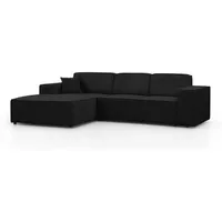 beautysofa Eckcouch 267 cm Schwarz