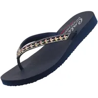 Skechers Meditation Lucky One Damen Zehentrenner Navi/Multi EU 41 - 41 EU
