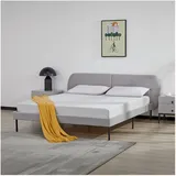 [en.casa] Polsterbett Porvoo Textil 160x200 cm Grau [en.casa]