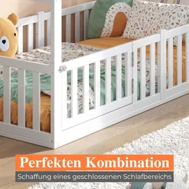 ALAVYA HOME Kinderbett TITAN 140 x 200 cm Buche massiv weiß