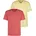 T-Shirt S 44/46 orange koralle gelb Jersey Obermaterial 100 Baumwolle unifarben Basic regular fit normal V-Ausschnitt abgesteppte Kante Shirts T-Shirt Freizeitshirt mit Kurzarm V-Ausschnitt aus reine Baumwolle