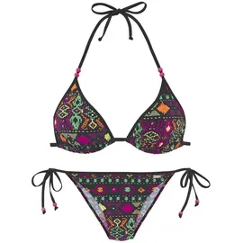 Buffalo Triangel-Bikini Damen schwarz bedruckt Gr.38 Cup C/D