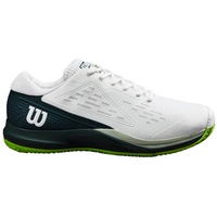 Wilson Rush Pro Ace Tennisschuh für den Sandplatz, Herren, Gr. 43 1/3, Weiß/Grün/Grün (White/Ponderosa Pine/Jasmine Green)