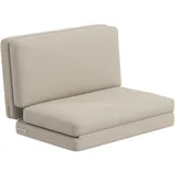 Homcom Bodensofa 3-in-1 Klappbar Schlafsofa mit Samtoptik, Gepolstert Sofabett bis 240 kg belastbar für Schlafzimmer, Wohnzimmer, Beige -