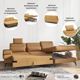sit&more Ecksofa SIT & MORE "Morris Jubi L-Form, B: 238 cm", grau (taupe), B:238cm H:83cm T:202cm, 95% Polyester, 5% Polyamid, Sofas, Ecksofa, mit Armteilfunktion & 1 Zierkissen, optional Bettfunktion