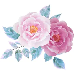 Wandtattoo QUEENCE "Lina", rosa, B:70cm, Folie, Wandtattoos, Wandbild, Sticker, rosa, Blume, Blüte, selbstklebend, Pastellfarben