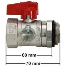 Strasshofer GmbH Kugelhahn-Anschluss-Set PREMIUM für Heizkreisverteiler mit Thermometer